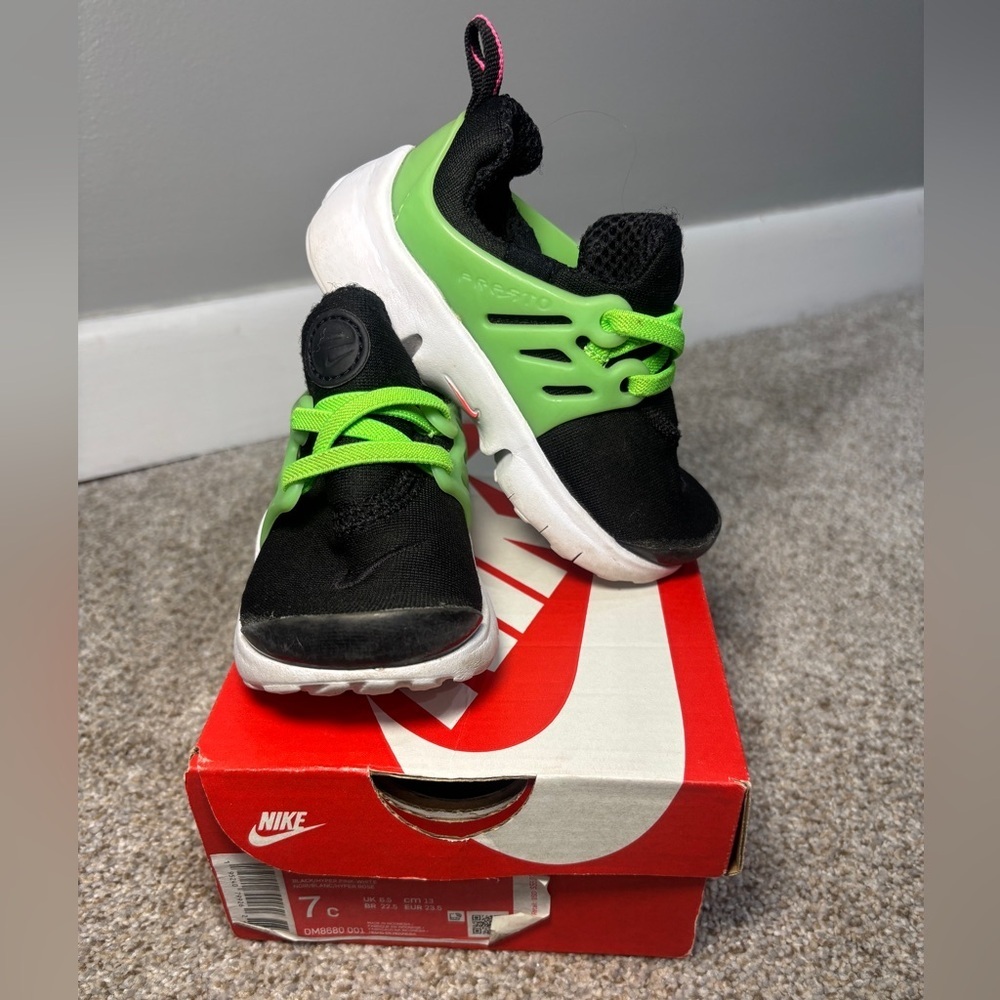 Nike Little Presto TD Green Strike Baby Toddler Shoes Boys Size 7C